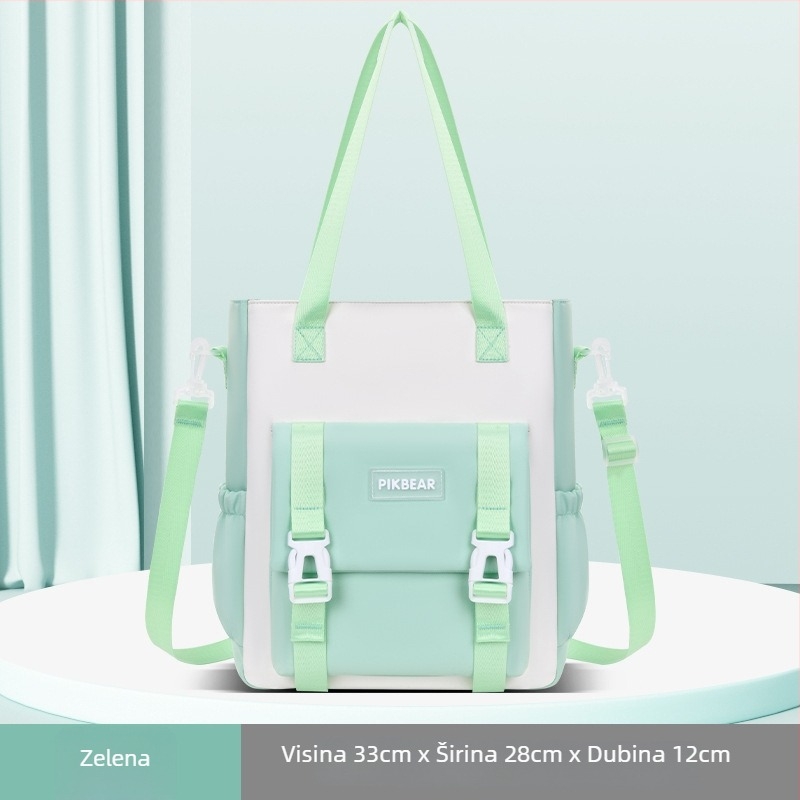 Unisex školska torba s crossbody dizajnom, ultra lagana PU, prozračna i vodootporna, za osnovnu i srednju školu