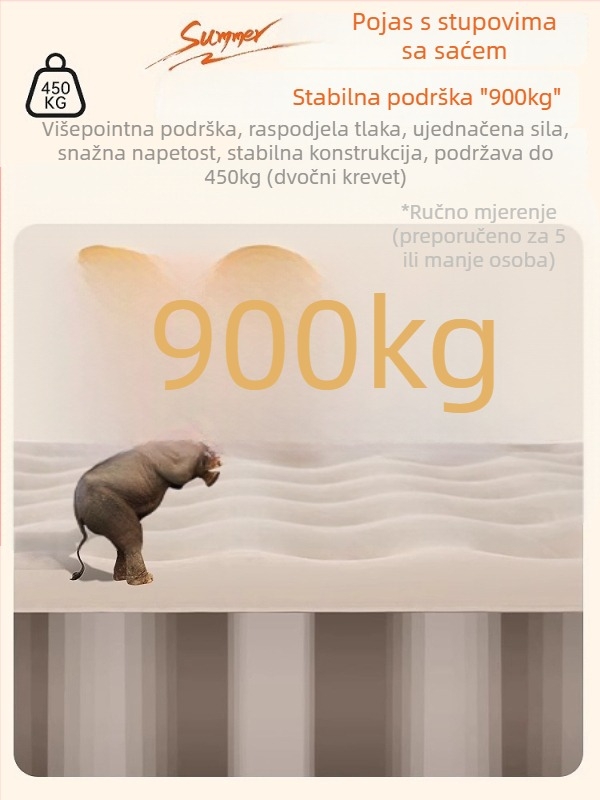 Naduvavanje kreveta za kampiranje s podignutom plišanom površinom, automatsko naduvavanje, 7,5 kg, nosivost 450 kg