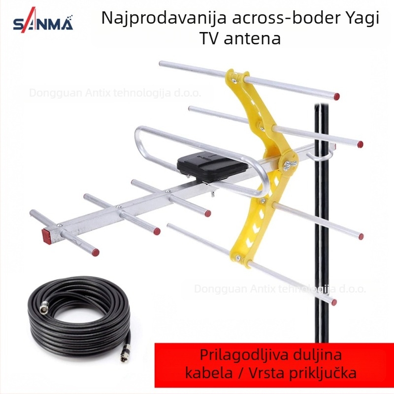 Vanjska Yagi antena za TV DVB-T2, poboljšani digitalni prijemnik, ovlaštena privatna marka