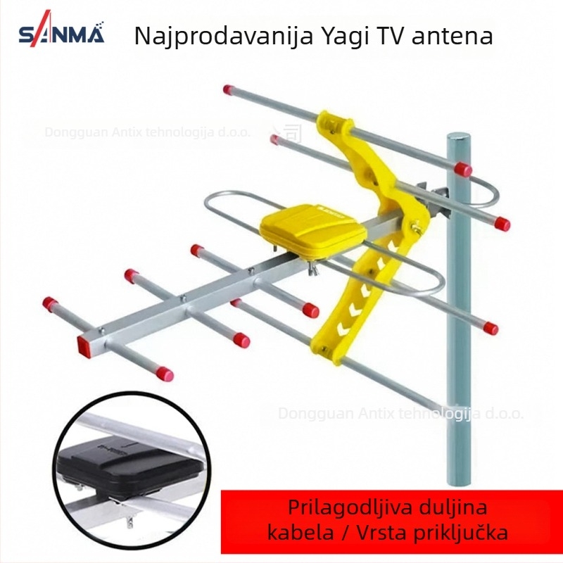 Vanjska Yagi antena za TV DVB-T2, poboljšani digitalni prijemnik, ovlaštena privatna marka