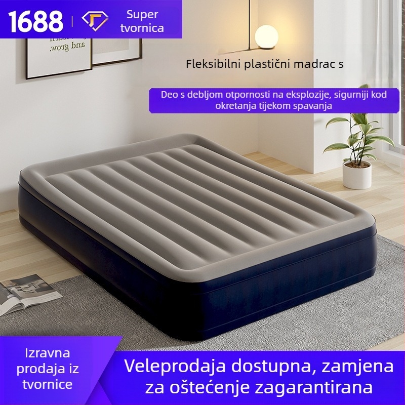 Naduvljivo PVC ležište s flokiranom površinom, nosivost 500 kg, težina 0,5 kg, podrijetlo Yiwu