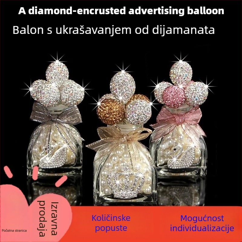 Unutarnja automobilsku ukras s balonom za priznavanje i bočicom parfema s dijamantom, moderni stil, materijal: šarena glazura, prilagodba po narudžbi, aromaterapija, marka YUDIE