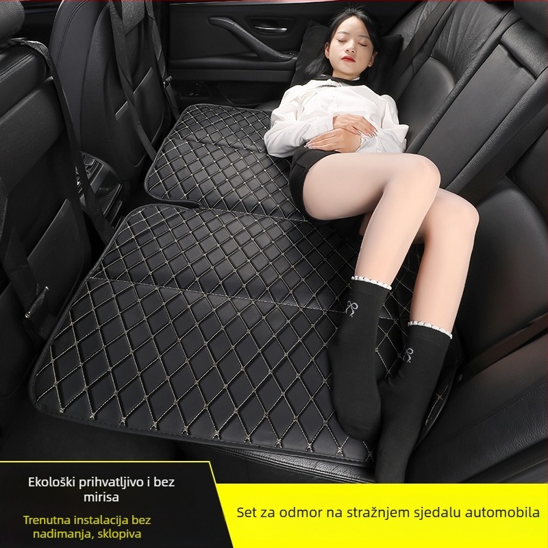 Sklopivi putnički madrac za stražnje sjedalo automobila – prijenosan za putovanja; Model XCY-006, Materijal: umjetna koža, Funkcija: putničko spavanje, Maksimalna nosivost: 200 kg, Opseg primjene: stražnje sjedalo, Kompatibilni modeli: univerzalni