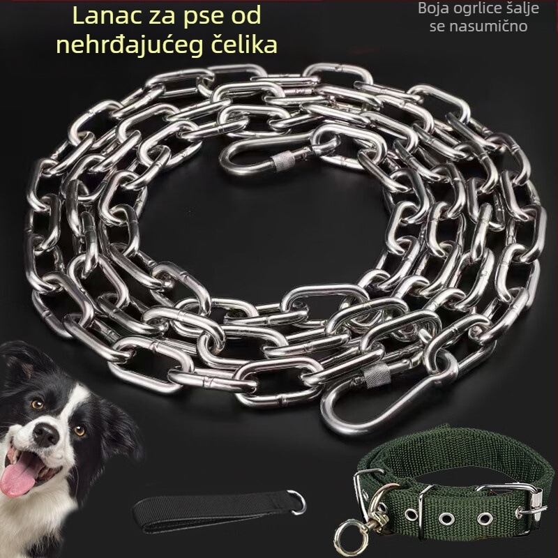 304 nehrđajući čelik – lanac za pse za male, srednje i velike pse, ogrlica od lanaca i povodac