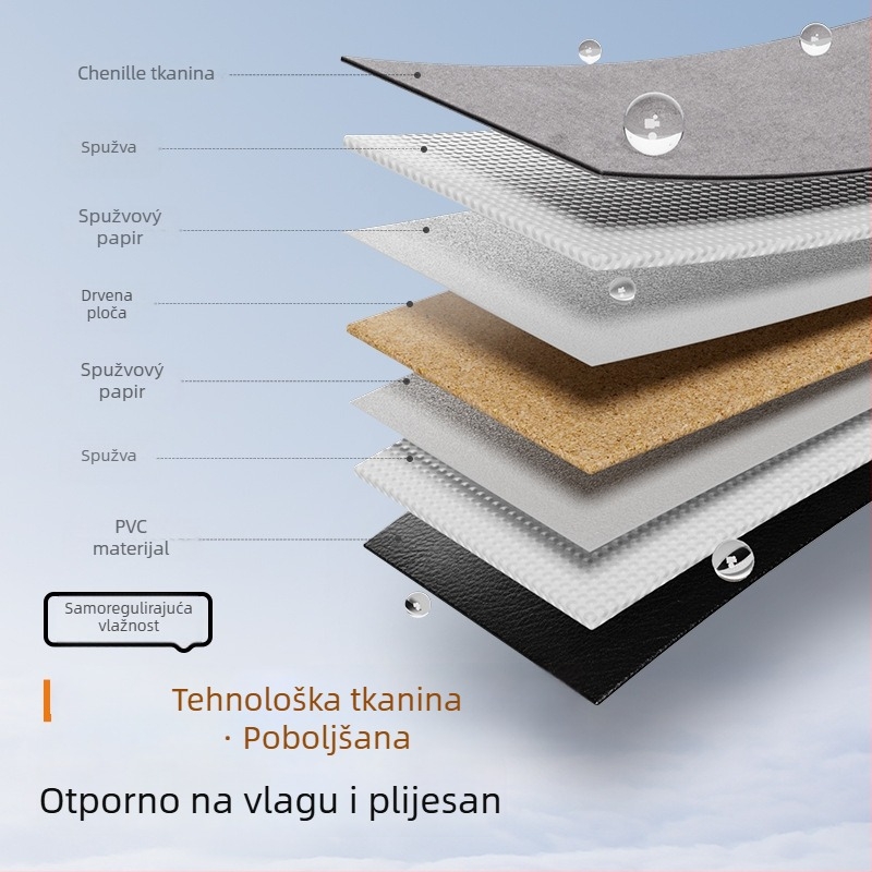 Zadnji madrac za spavanje u automobilu — sklopivi, univerzalni; PVC i Snowny velvet materijali; nosivost 325 kg; bez napuhavanja