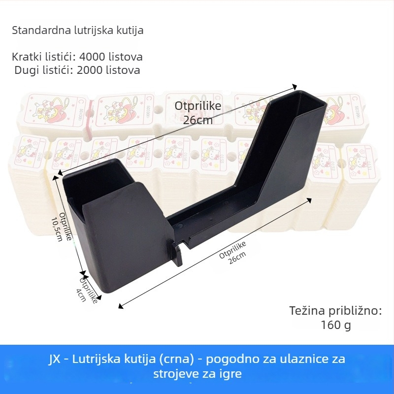 Kutija za skladištenje loto papira za arkadni stroj — Materijal: plastika, Težina: 0,3 kg, Model: Lottery box, Kompatibilno s arkadnim strojevima