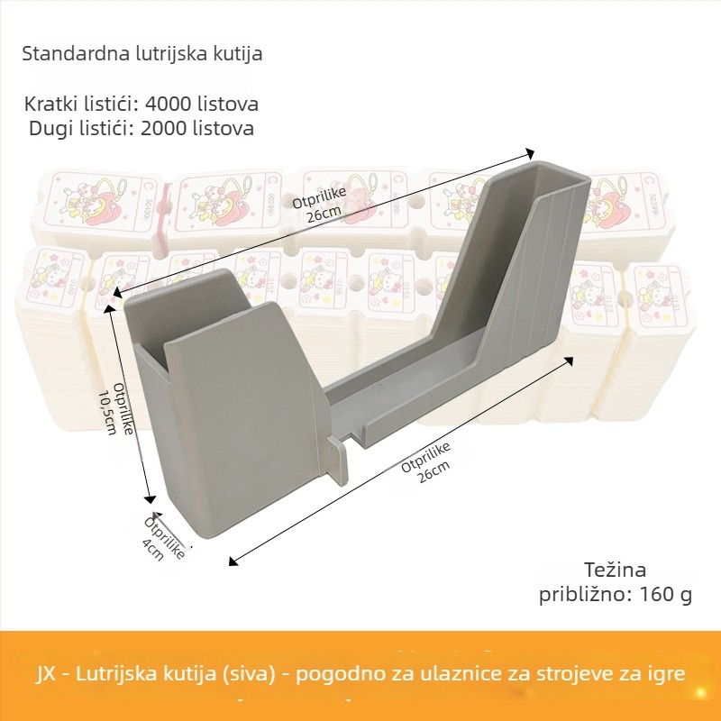 Kutija za skladištenje loto papira za arkadni stroj — Materijal: plastika, Težina: 0,3 kg, Model: Lottery box, Kompatibilno s arkadnim strojevima