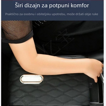 Kožna podloga za naslonsku ruku u unutrašnjosti automobila s držačem za maramice – univerzalno 3-u-1 pojačivač središnje konzole