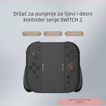 Switch2 držač za punjenje Joy-Con s magnetskim spojem, ugrađena baterija, Type-C sučelje, za 2 igrača