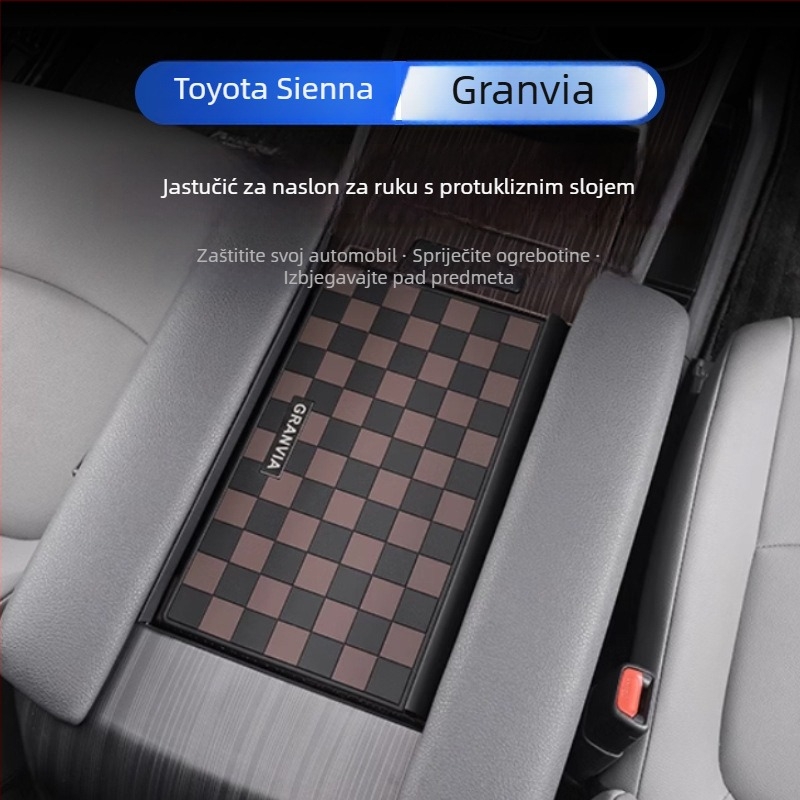 Protuklizna podloška za poklop kutije za središnju konzolu Toyota Sienna — PVC materijal, ispis logotipa, marka The more prosperous