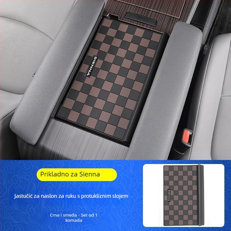 Protuklizna podloška za poklop kutije za središnju konzolu Toyota Sienna — PVC materijal, ispis logotipa, marka The more prosperous