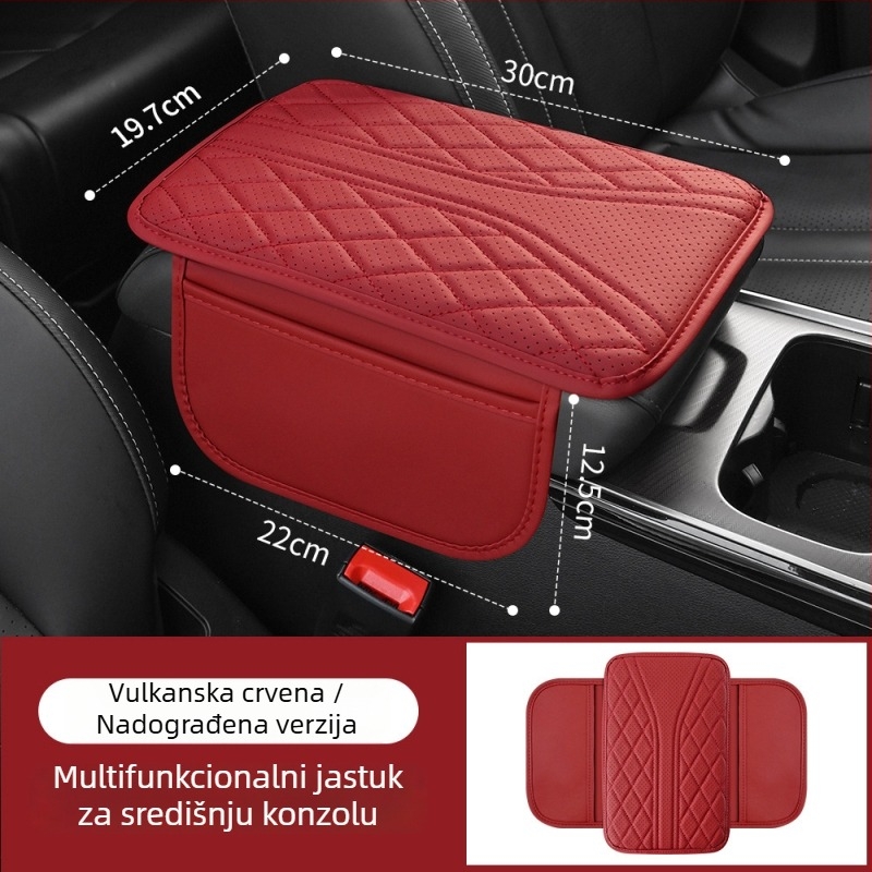 Kryt srednjeg naslona za ruke automobila od prozračne kože, univerzalni model, s višenamjenskom vrećom za pohranu, marka Unicharm, mogućnost prilagodbe