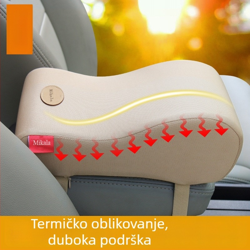 Mikala Univerzalna jastučnica za kutiju naslona automobila – model X503, poliester, pjena memorija s sporim povratkom, otisnuti logo