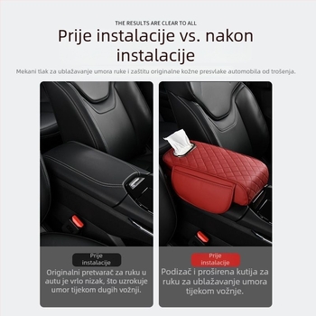 Auto naslonac s pojačanom jastučićem, torbom za pohranu i kutijom za maramice – 3-in-1; PVC; univerzalni model; prilagodljivo