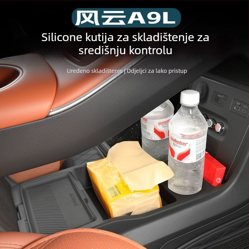 Silikonizirani protuklizni jastučić za donji odjel spremnika središnje konzole, vodonepropusan, kompatibilan s Fengyun A9L