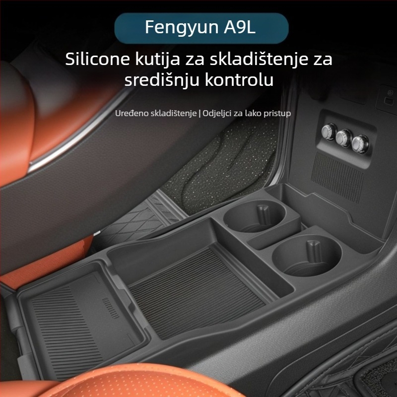 Silikonizirani protuklizni jastučić za donji odjel spremnika središnje konzole, vodonepropusan, kompatibilan s Fengyun A9L
