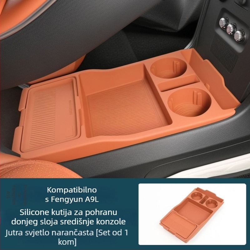 Silikonizirani protuklizni jastučić za donji odjel spremnika središnje konzole, vodonepropusan, kompatibilan s Fengyun A9L