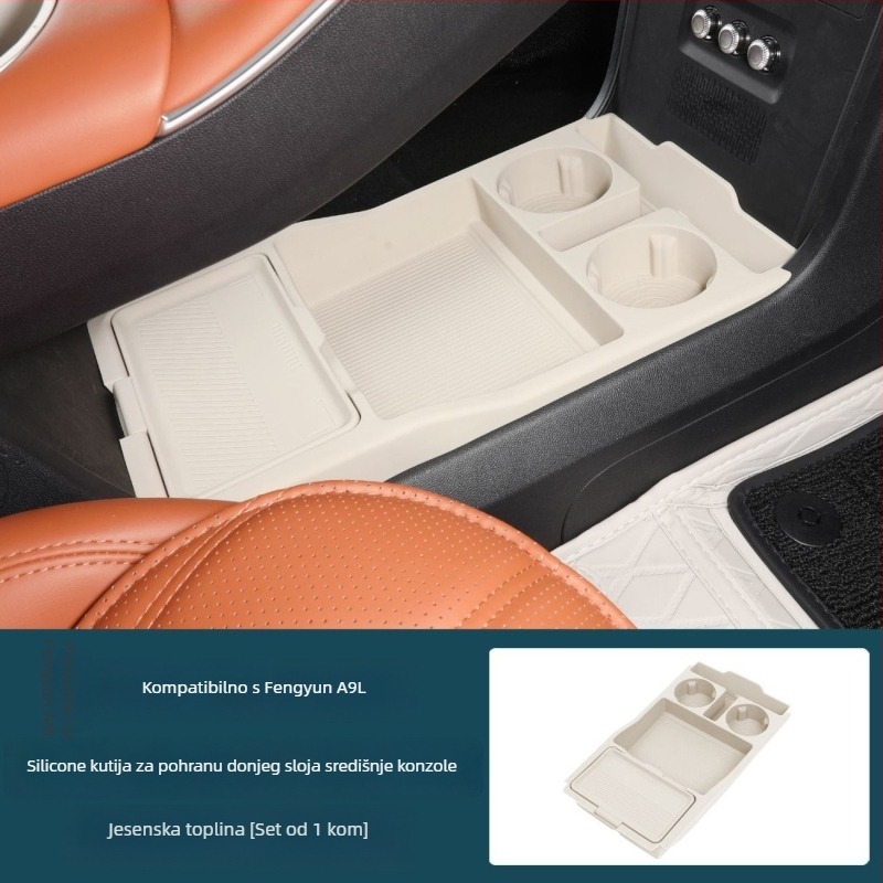 Silikonizirani protuklizni jastučić za donji odjel spremnika središnje konzole, vodonepropusan, kompatibilan s Fengyun A9L