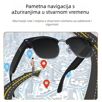 Pametne naočale s AI kamerom, metalna polu-ramu, MG03, 16GB memorija, 220mAh baterija, domet 10m