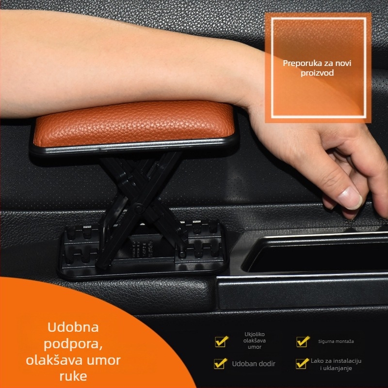 Kožni jastuk naslona za ruku automobila, univerzalno podizanje, središnja kutija naslona za ruku (Brand Keanyue, Model KF02, Materijal Koža, Težina 100 g)