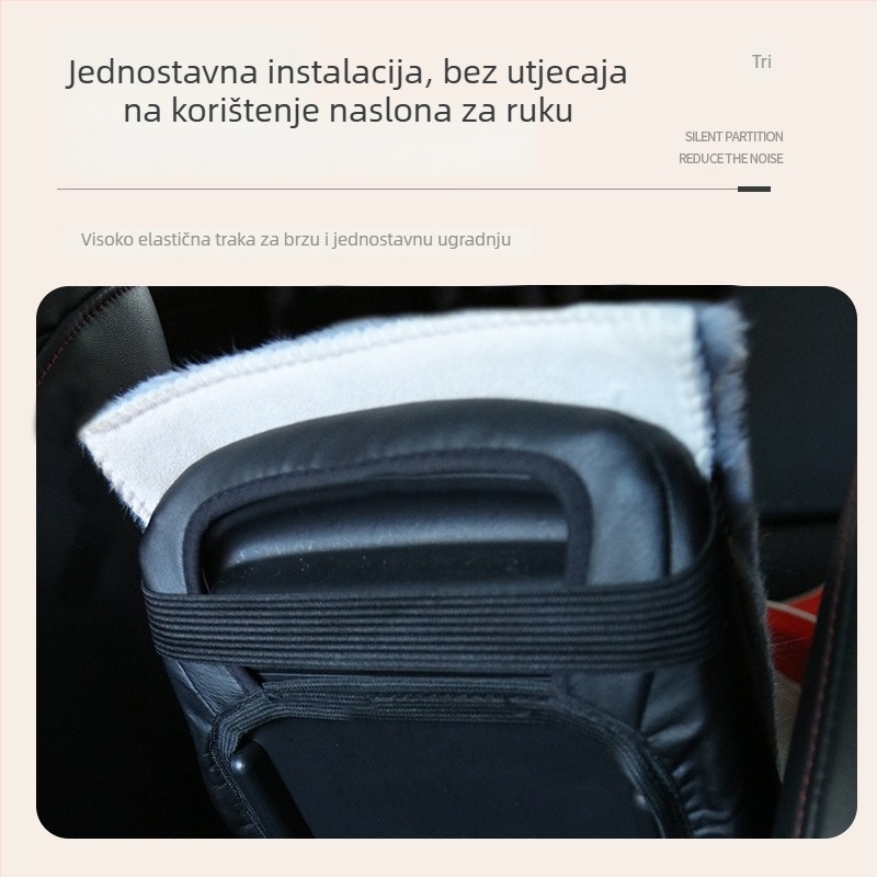 Podložak za naslon za ruku automobila od umjetne zeke dlake, Ming che zhi bao, univerzalna kompatibilnost, bez prilagodbe