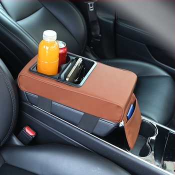 PU koža automobilni naslon za ruku s dizanjem jastuka i pretinicom za čaše, univerzalna usklađenost, branda sumu, mogućnost prilagodbe