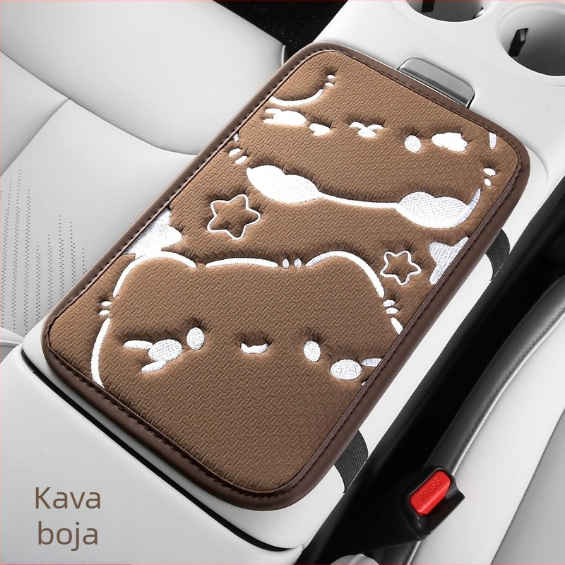 Jastučnica za naslon ruke automobila s mačjom izšivkom, univerzalna za sve sezone, središnji naslon, prilagodljiva Jun Zichen
