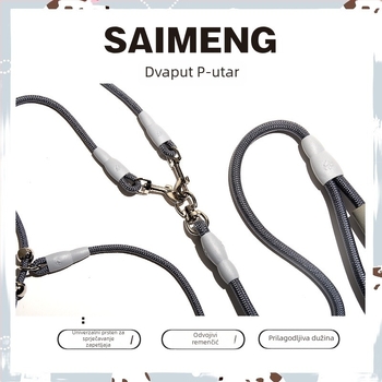 Povodac za pse za profesionalno treniranje, odvojivi, protiv zapetljavanja, najlon, Sai Meng