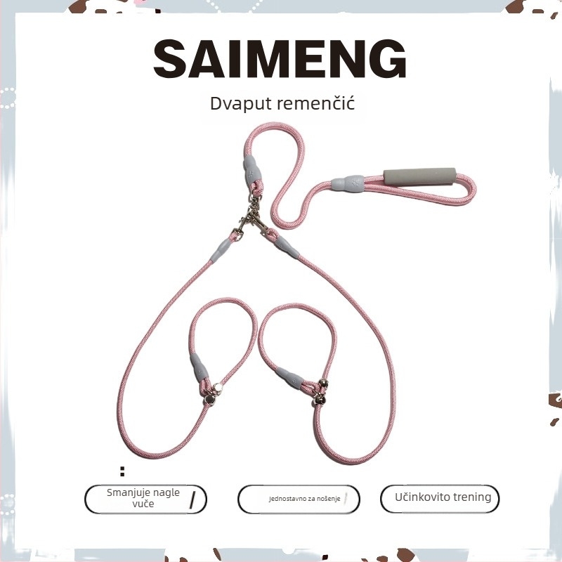 Povodac za pse za profesionalno treniranje, odvojivi, protiv zapetljavanja, najlon, Sai Meng