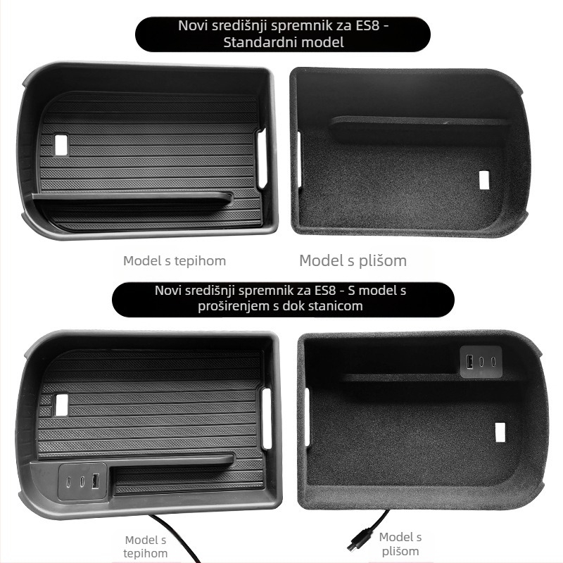 Središnja kutija za pohranu za Nio ES8 s docking padom (2018–2024)