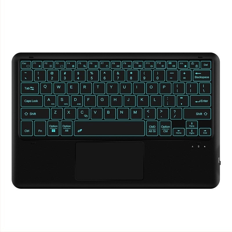 Bežična Bluetooth tipkovnica s pozadinskim osvjetljenjem i dodirnim upravljanjem, ergonomski dizajn, model 1201, težina 0,3 kg