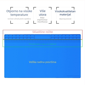 Silikonska radna podloga za popravak mobilnih telefona i digitalnih dodataka, otporna na visoke temperature, protuklizna, antikorozijska, antistatička