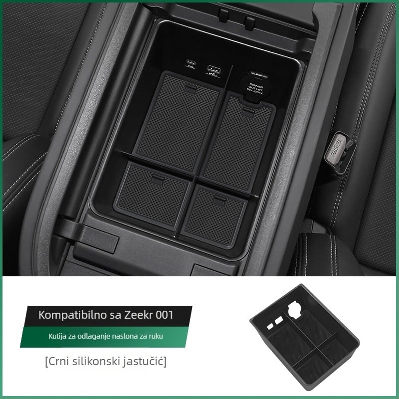 Kutija za odlaganje u naslonu Zeekr 001, vodootporna plastika, unutarnja konzola