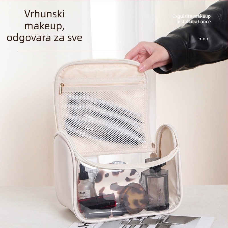 Kozmetička torba - TPU kubičnog oblika, vodootporna, moderni minimalistički stil, za putovanja i pohranu šminke
