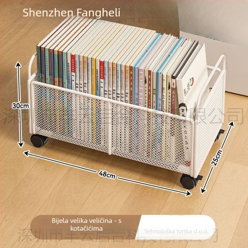 Kutija za knjige ispod stola, pokretna, papirni materijal, kapacitet 1000 L ili više