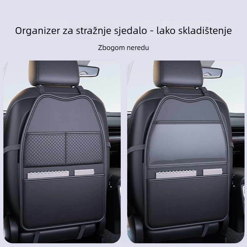 Univerzalna naslonska podloga za automobil s džepom za pohranu, zaštita od udaraca, PU materijal, punjenje: tkanina + pjena za povrat, za sve sezone