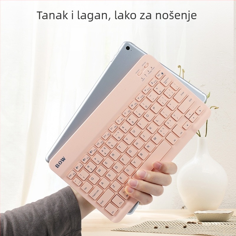 Bežična Bluetooth tipkovnica s punjivim baterijama, univerzalna kompatibilnost, do 87 tipki, ABS materijal, bez pozadinskog osvjetljenja.