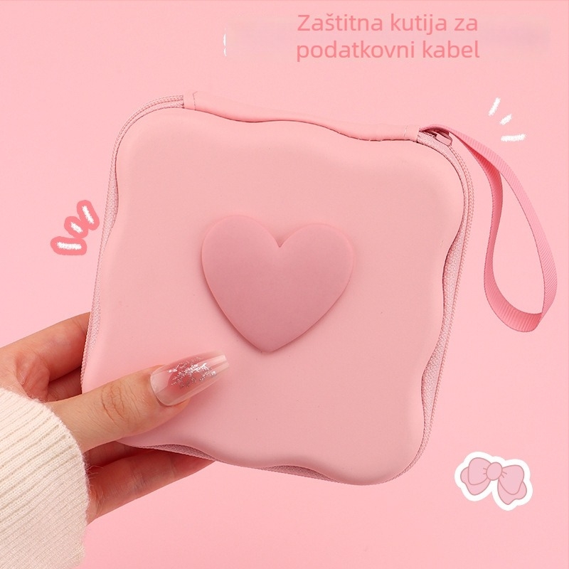 Kockasta PU torbica za putna skladištenja — višestruka namjena, zatvarač; pogodna za kablove, punjače, slušalice i USB stickove; za putovanja, pohranu kozmetike i stolnu pohranu.