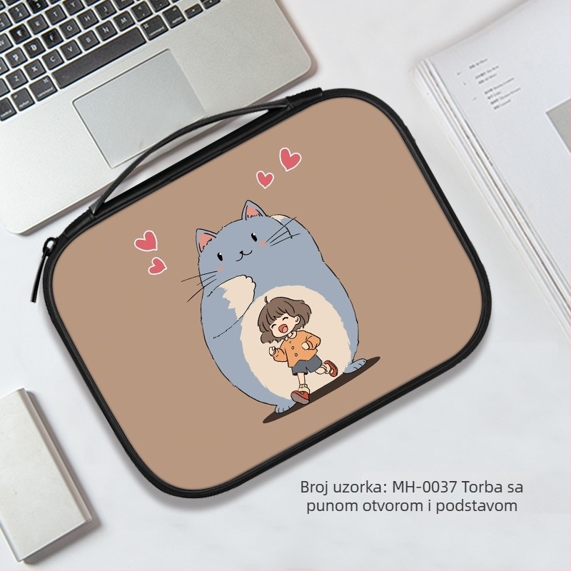 Torba za laptop i tablet s unutarnjim pretincem - PU materijal, izuzetno lagana, otporna na habanje, otporna na potrese, Anime Cartoon uzorak