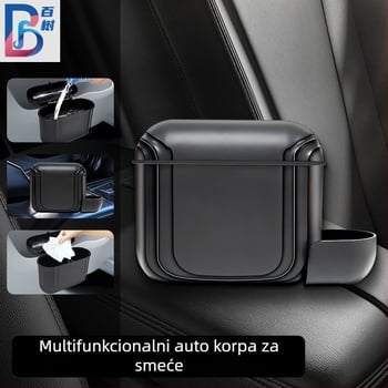 Automobilski koš za otpad, 2L, plastični visi organizator za bočne vrata ili stražnju stranu naslona sjedala, vodootporan, moguć tisak logotipa