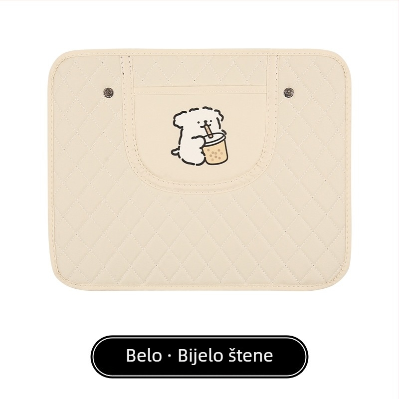 Zaštitnik stražnjeg dijela automobila s karikaturnim uzorkom, PU materijal, punjenje od spužve, univerzalna prilagodba, viseći džep za pohranu