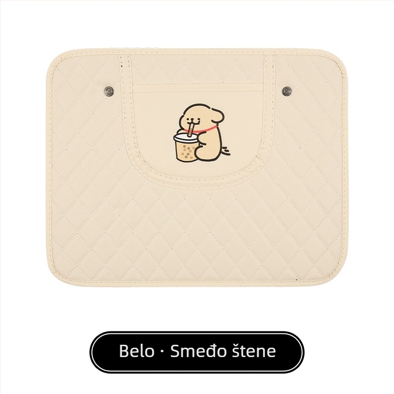 Zaštitnik stražnjeg dijela automobila s karikaturnim uzorkom, PU materijal, punjenje od spužve, univerzalna prilagodba, viseći džep za pohranu