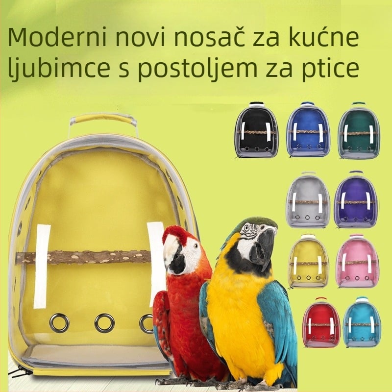 Velika prozirna torba za papagaja – prijenosni nosilac za kućnog ljubimca, za izlazak