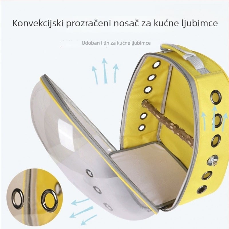 Velika prozirna torba za papagaja – prijenosni nosilac za kućnog ljubimca, za izlazak