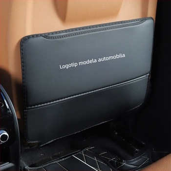 Mingshang Kožni zaštitnik stražnje naslone sjedala, zaštita od ogrebotina i udaraca, univerzalno za sve sezone, uzorak s logom automobila, punjenje spužvom