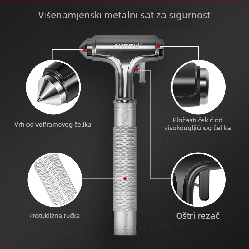 Mini sigurnosni čekić za auto od aluminijske legure, potpuno metalni (OUDEW; Brand: OUDEW; Material: aluminijska legura; Podrijetlo: Zhejiang; Prilagodba: Da; Težina: 310 g)