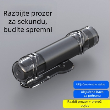 Automobilski razbijač prozora i alat za spašavanje — višefunkcionalni alat za samoobranu s reznim nožem i sigurnosnim čekićem