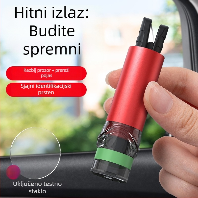 Automobilski razbijač prozora i alat za spašavanje — višefunkcionalni alat za samoobranu s reznim nožem i sigurnosnim čekićem