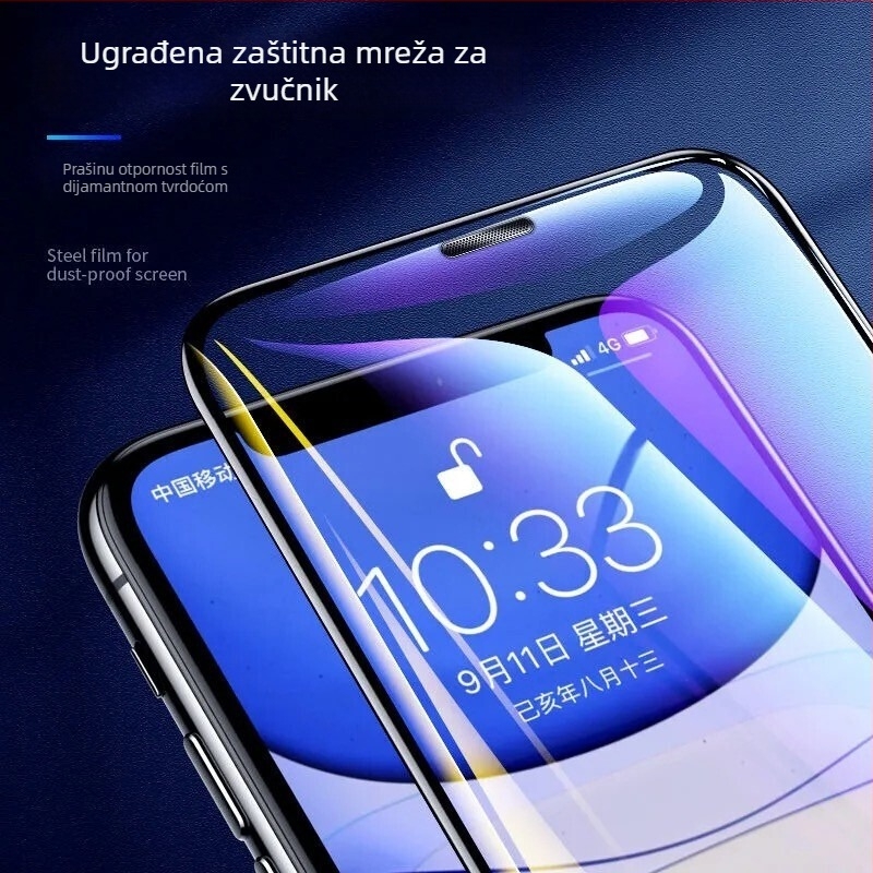 Temperirana zaštitna folija za iPhone 14 Pro Max — potpuno pokrivanje prednje površine, HD jasnoća