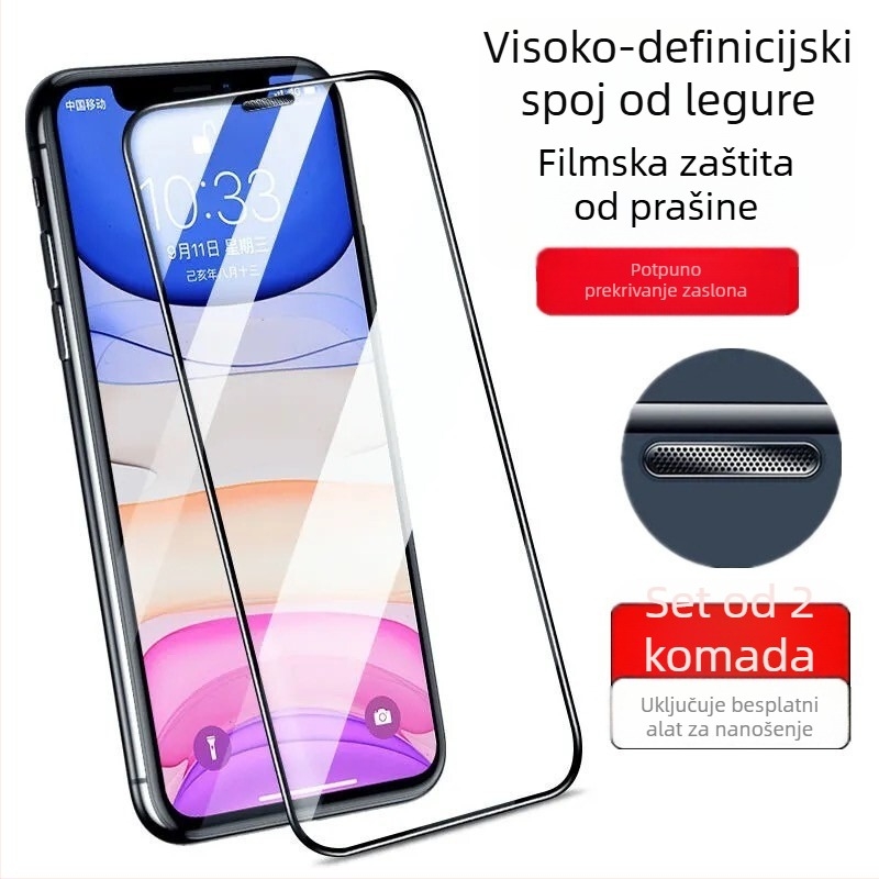 Temperirana zaštitna folija za iPhone 14 Pro Max — potpuno pokrivanje prednje površine, HD jasnoća